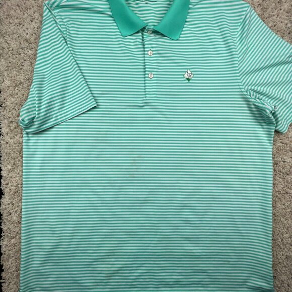 Vineyard Vines Mens Shirt XL Green Striped Short Sleeve Golf Club Emu Stretch - Picture 2 of 11